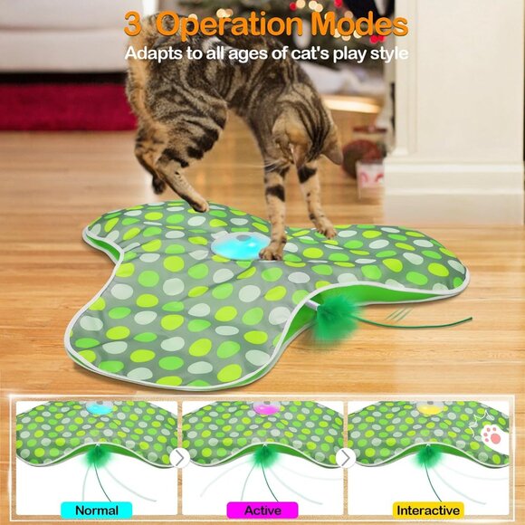 Interactive Cat Toys Rechargeable,Moving Concealed Feathers,Real Mouse Squeaky,T - Picture 5 of 7